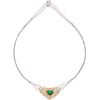 CHOKER WITH EMERALD AND DIAMONDS IN WHITE AND YELLOW 18K GOLD 1 emerald ~2.0 ct and 94 diamonds ~3.06 ct