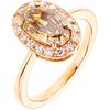 RING WITH DIAMOND AND SYNTHETICS IN 18K PINK GOLD 1 fantasy cut diamond ~2.0 ct Clarity: VS2 Color: champagne. Size: 6