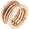 RING WITH DIAMONDS IN 18K YELLOW GOLD, BVLGARI, B.ZERO1 COLLECTION with 102 brilliant cut diamonds. Size: 6 ¾