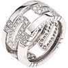 RING WITH DIAMONDS IN 18K WHITE GOLD, BVLGARI, PARENTESI COLLECTION with 96 brilliant cut diamonds~1.0 ct. Size: 6 ¼