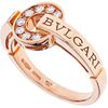 RING WITH DIAMONDS IN 18K PINK GOLD, BVLGARI, BVLGARI BVLGARI COLLECTION, with 12 brilliant cut diamonds. Size: 7 ¼