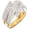 RING WITH DIAMONDS IN 18K YELLOW GOLD with 109 brilliant cut diamonds ~2.10 ct. Weight: 10.0 g. Size: 7 ¾