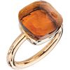 RING WITH CITRINE IN 18K PINK GOLD, POMELLATO, NUDO COLLECTION 1 cushion cut citrine. Weight: 8.8 g. Size: 5 ¼