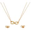 SET OF CHOKER AND PAIR OF STUD EARRINGS IN 18K PINK GOLD, TIFFANY & CO., INFINITY COLLECTION Weight: 5.8 g