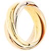 RING IN YELLOW, WHITE, PINK 18K GOLD, CARTIER, TRINITY COLLECTION  Weight: 15.5 g. Size: 7 ½