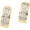 PAIR OF EARRINGS WITH DIAMONDS IN 14K YELLOW GOLD with 120 princess cut diamonds ~1.0 ct. Weight: 5.5 g
