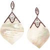 PAIR OF EARRINGS WITH MOTHER OF PEARL, RUBIES, DIAMONDS AND RESIN IN 18K WHITE GOLD with 2 slabs of mother of pearl, 128 rubies and 62 diamonds