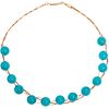 14K ROSE AND YELLOW GOLD TURQUOISE CHOKER with 13 turquoise beads. Weight: 35.8 g. Length: 15.7" (40.0 cm)