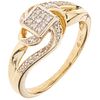 RING WITH DIAMONDS IN 14K YELLOW GOLD with 17 8x8 cut diamonds ~0.11 ct Weight: 3.2 g. Size: 7