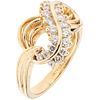 RING WITH DIAMONDS IN 14K YELLOW GOLD with 22 brilliant cut diamonds ~0.55 ct Weight: 5.4 g. Size: 6 ¾