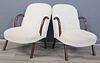 Pair Of Philip Arctander Style Clam Chairs .