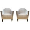 Pair of 1960s Armchairs in Cream Color Fabric