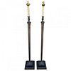 Pair of Bronze and Marble floor lamps by Chapman
