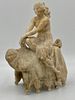 Carved Alabaster Girl in Camel Saddle