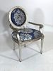 Silver Gilt Finish Louis XVI Style Armchair, Modern