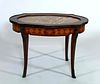 French Marble and Marquetry Occasional Table