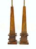Pair of Obelisk Form Onyx Table Lamps