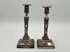 Pair of Adams Style Silver Plated Candlesticks