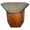 Etched Brass Side Table Made in Italy by G. Urso