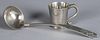 Boardman pewter ladle, together with a handled cup