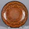 Pennsylvania redware plate, early 19th c.