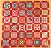Pieced sampler quilt top, late 19th c.