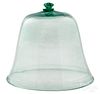 Large green aqua glass bell jar, 19th c.