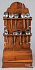 Fruitwood hanging spoon rack, early 19th c., etc.