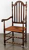 New England William and Mary banisterback armchair