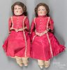 Pair of German bisque head and shoulder doll