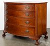 New England late Chippendale cherry bowfront chest