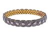 18K Gold Silver Rose Cut Diamond Bangle Bracelet