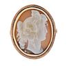 Antique 14K Gold Shell Cameo Ring