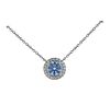 Tiffany &amp; Co Platinum Diamond Aquamarine Pendant Necklace