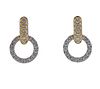 18k Gold Diamond Circle Link Drop Earrings