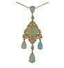 14K Gold Diamond Opal Pendant Necklace