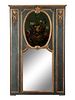A Louis XV Style Painted and Parcel Gilt Pier Mirror