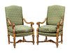 A Pair of Louis XIV Style Giltwood Fauteuils