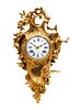 A Louis XV Gilt Bronze Cartel Clock