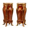A Pair of Louis XV Style Gilt Bronze Mounted Marquetry Pedestals After the Model by Joseph-Emmanuel Zwiener