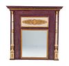 A Directoire Faux Porphyry Painted and Parcel Gilt Mirror