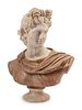 A Carved Marble Bust of a Roman