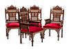 A Set of Four Moorish Style Bone and Mother-of-Pearl Inlaid Armchairs