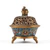 Imperial Ming Chinese Cloisonne Tripod Censer Marked