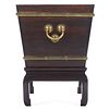 Chinese Brass Bound Rosewood Ice Chest