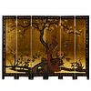 Chinese 6-Panel Lacquered Floor Screen