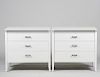 PAIR OF WHITE LACQUERED DREXEL COMMODES