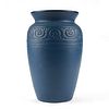 Monmouth Pottery Illinois Deco Royal Blue Glaze Large Vase