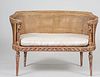 CHARLES X STYLE CARVED AND GILTWOOD SETTEE