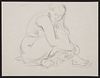 Paul Cadmus Female Nude Charcoal Drawing